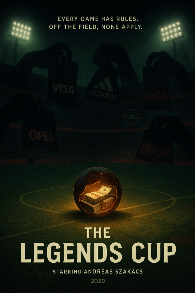 The Legend of OneCoin (2022) poster showing Andreas Szakacs investigating crypto empires.